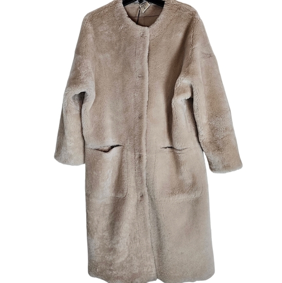 Ugg Remy Reversible Sherling Mushroom Coat 100% Sheepskin Medium NWT - Picture 4 of 6